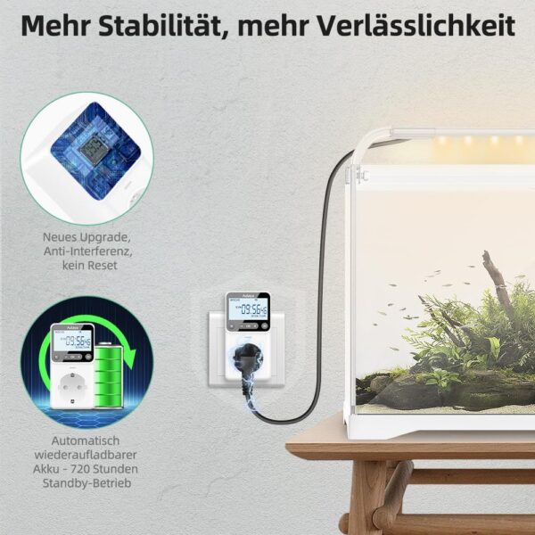 Zeitschaltuhr Digital Nach Maß Deutsche Ausführung Steckdose mit 25 konfigurierbaren Wochen- Tages- und Minuten Programmen,LCD-Display Digitale Elektrische Zeitschaltuhr für Innen 3680W-2 Pack - Image 5