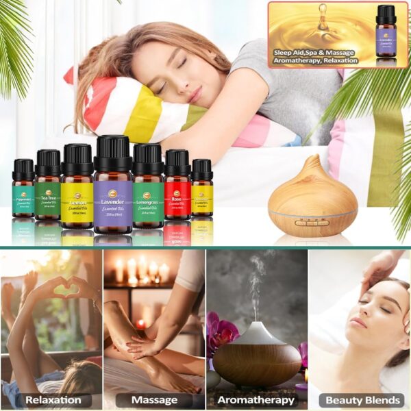 Ätherische Öle Set 18 x 10 ml, Teebaum, Lavendel, Eukalyptus, Weihrauch, Zitronengras, Rosmarin, Orange, Minze, Zitrone, Bergamotte, Ylang-Ylang, Grapefruit, Kamille, Rose, Vanille, Patchouli Salbei - Image 6